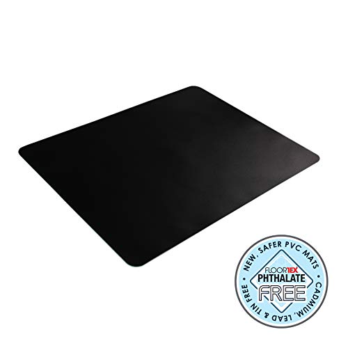 Floortex® Desktex® Black Vinyl, Rectangular Desk Pad - 20" x 36" - size: 36" x 20"