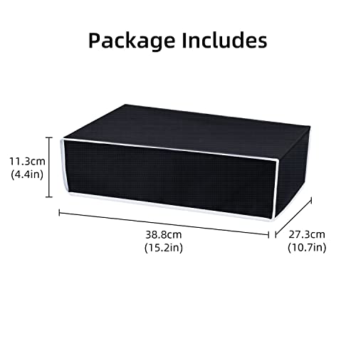 Mcbazel Horizontal Dust Cover for PS5 Console, 1680D Oxford Cloth Anti-Scratch Waterproof Dust Case with Back Cable Port for PlayStation 5 Console (NOT for PS5 Slim/Pro)- Black with White Line