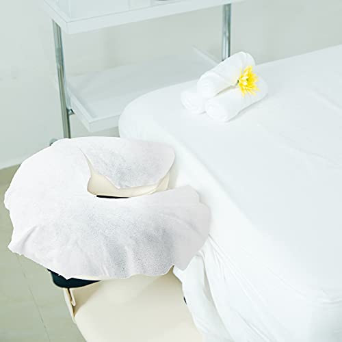 200 Pieces Disposable Face Cradle Covers Massage Headrest Covers for Massage Tables and Massage Chairs Beauty Spa Salon Bed, 11.8 x 15.7 Inches (White) - color: White