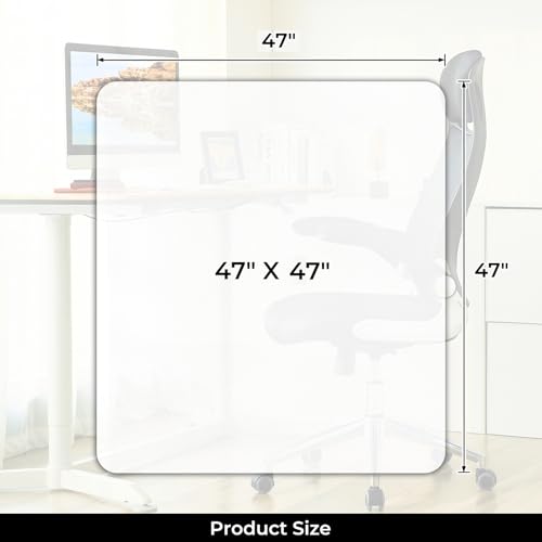 Chair Mat for Hard Wood Floors - Heavy Duty Floor Protector - Easy Clean (47''×47'') - size: 47" x 47" Rectangle (1pc)