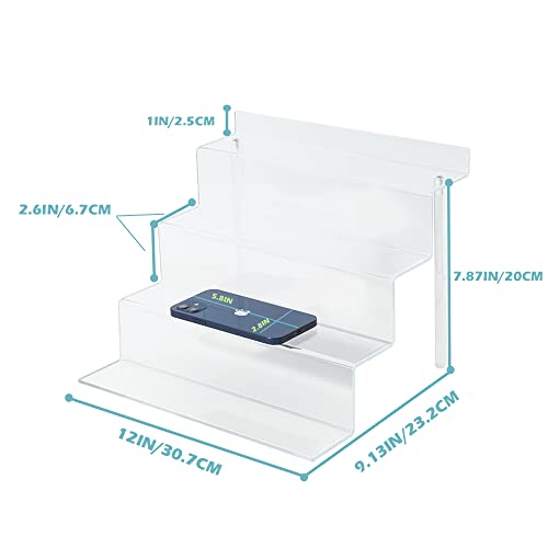 Acrylic Stands for Display,4 Step Display Riser Clear Cupcakes Perfumes Cologne Funko Pop Figurines Display Stand Risers Shelf for Decoration and Organizer(2pack,12 x 9 INCH) - color: 2p-12x9-clear
