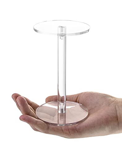 QWORK Round Acrylic Display Stand, 2 Sets Premium Clear Round Riser Stands