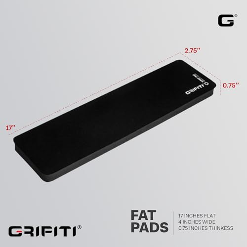 GRIFITI Fat Wrist Pad 17" x 2.75" x 0.75" Inches Wrists Rest for Standard Computer Keyboards Ergonomic Hand Pads Support Full Length Carpal Tunnel Resting Keyboard Rests Typing & Gaming Accessories - color: Black, size: 17" x 2.75" x 0.75"