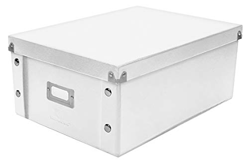Snap-N-Store CD Storage Box - Pack of 1/2 - Durable Disc Holder with Lid to Store for Discs (2 Pack - Doublewide CD, White) - color: White, size: 2 Pack