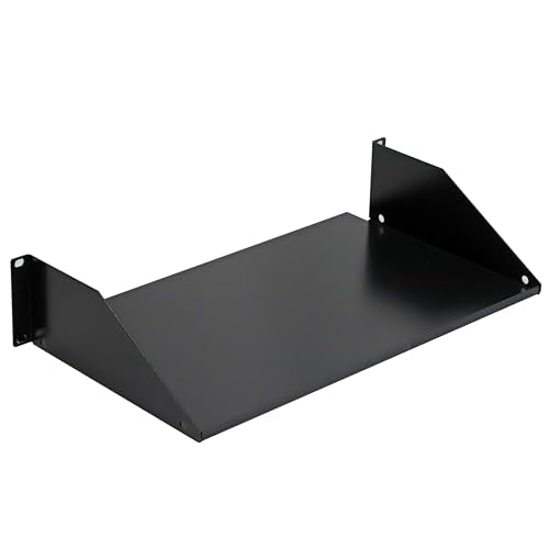 Aeons 2U 19-inch Universal Server Shelf Rack Mount Cantilever Center Mount Shelf 10" Deep, Fixed 19" Server Rack Cabinet Solid Shelf Black - style: 2U-10" Solid