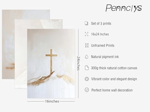 Jesus Christian Wall Art Gold Beige God Canvas Wall Decor He Is Risen Art Religious Christian Poster Modern Minimalist Cross Painting Artwork Jesus Picture Prints for Living Room 16x24x3 Inch Unframed - color: Jesus Prints, size: 16x24 Inch No Frame