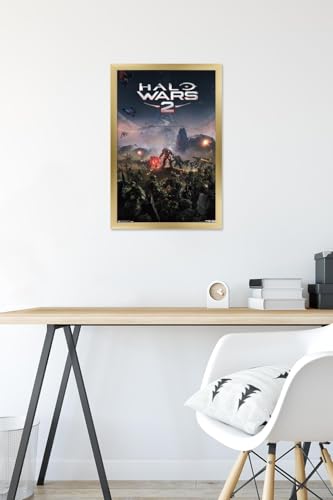 Trends International Halo: Halo Wars 2 - Key Art Wall Poster, 14.725" x 22.375", Gold Framed Version - color: Gold Framed Version, size: 22.4"L x 14.7"W