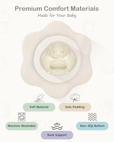 3-in-1 Baby Play Mat & Baby Seats for Infants for Sitting Up, Tummy Time Gym Activity Mat with 5 Detachable Toys, for Babies 0-6-12-18 Months, Newborn Babies Shower Gifts(Beige) - color: Beige