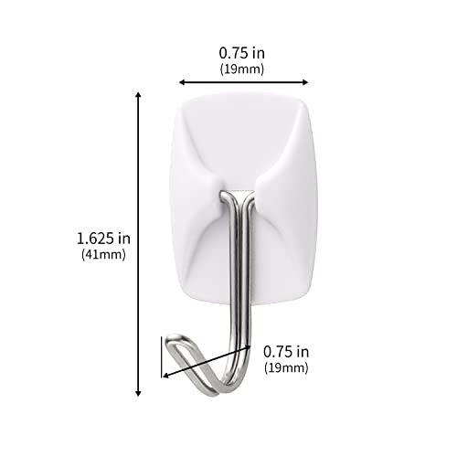 MOVELYST 32 Small Hooks+40 Removable Strips, White Wire Hanger Hooks, Heavy Duty with Adhesive Strips, Damage-Free Utility Hooks, No Tools Wall Hook for Hanging, Value Pack - size: Small, style: 32+40
