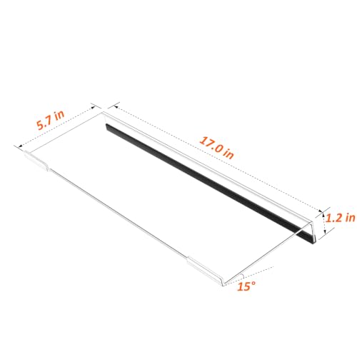 Egchi Computer Keyboard Stand PC Keyboard Stand, Acrylic Tilted Keyboard Stand for Ergonomic Typing Clear Keyboard Tray for Easy Typing and Working, Keyboard Holder with Silicone Non-Slip Case - color: Clear 17in L* 5.7in W* 1.2in H