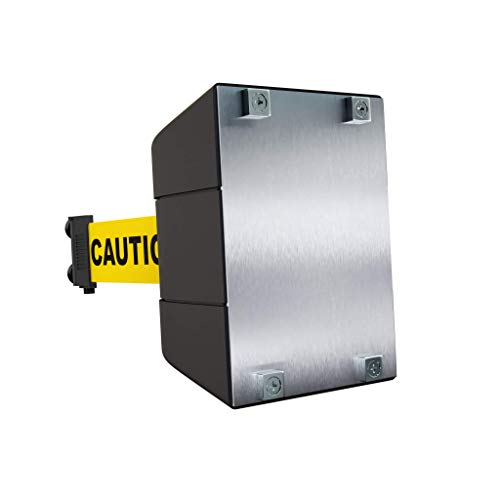 Crowd Control Warehouse - CCW Series WMB-230 Magnetic Wall Mount Retractable Belt Barrier - 30 Foot, Caution Do Not Enter Belt with Black ABS Case - color: Caution Do Not Enter Belt with Black ABS Case, size: 30 foot belt