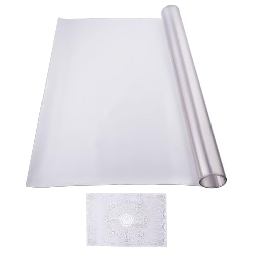 VEVOR Plastic Table Cover, 24 x 48 Inch 1.5 mm Thick Frosted PVC Desk Mat Protector, Waterproof & Easy Cleaning Desk Pad Tablecloth, for Office, Dresser, Dining Room,Night Stand - size: 48" x 24" (Rectangular)