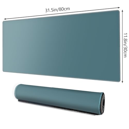 Galdas Gaming Mouse Pad XXL XL Large Long Extended Big Mousepad Non-Slip Rubber Keyboard Mouse Pad with Stitched Edges for Laptop Home Office (31.5x11.8x0.08 Inch) -Blue Grey - color: Blue Grey