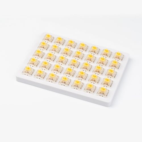 GATERON G Yellow Pro Keyboard Switches, RGB LED Linear Pre Lubed Compatible for MX Mechanical Keyboard SMD LED Plug in LED 3 Pin 50gf Key Switches(Yellow, 35PCS) - color: Yellow