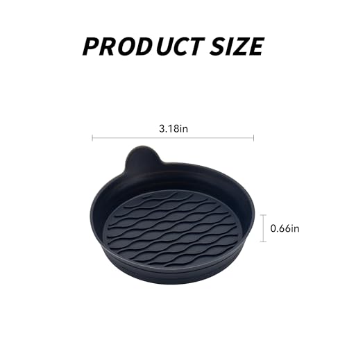 4PCS Car Cup Holder Coasters, Universal Silicone Non-Slip Insert Cup Coasters, Soft Wave Pattern Cup Holders, Car Interior Accessories for SUV, Truck, RV (Black) - color: Black