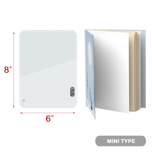 Small Glass Desk Whiteboard Dry-Erase Board with Clock, Small Travel Clock Keychain with Desk Notepad, Time Table Whiteboard for Desk Digital LED Light Display, 8x6 in with Accessories, White - color: White With Clock