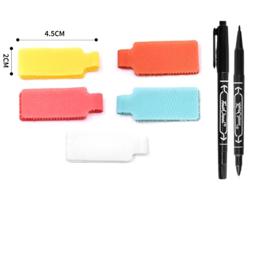 32pcs Multi - Color Cable Labels: Write - On for Easy Cord Management and Identification, Square - color: Square
