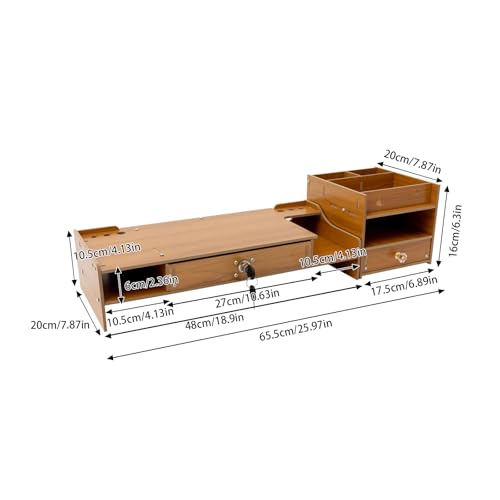Computer Monitor Stand, Computer Rack with Drawers, Two top Platforms Desk Organizer Monitor Stand with Extra Large Storage Desktop Computer Stand for PC, Laptop, Printer, Screen, TV (04) - size: 04