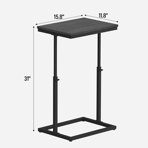 TUTOTAK End Table, Side Table, Tall Couch Table, Sofa Table, Living Room, Bedroom,Black TB01BK083P - color: Black, size: 1 Pack, style: Large