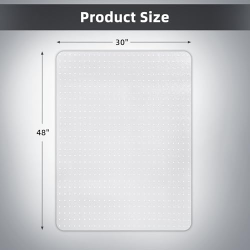 Office Chair Mat for Carpet Floor, Heavy Duty Desk Chair Mat for Low/No Pile Carpeted Floors, Anti Slip Carpets Protector for Home Office (48" x 30") - size: 48" x 30"