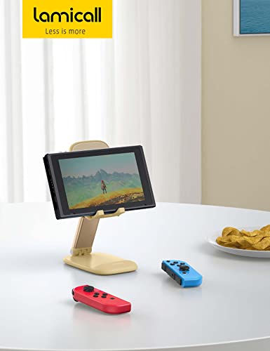Lamicall Phone Stand for Desk - Telephone Stand Desk Accessories Desktop Office Must Have, Compatible with iPhone 17 16 15 14 13 Pro Max Mini, 12 11 XR X 8 7 6 Plus SE, 4-8'', Yellow - color: Yellow