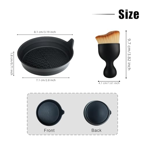 Car Cup Coasters, Silicone Cup Holder Insert (4 Pack) with Auto Detail Brush (2 Pack), Non-Slip Raised Edge Spill Guard Car Interior Accessories, Universal for SUV, Sedan, Truck (Black) - size: Style 2