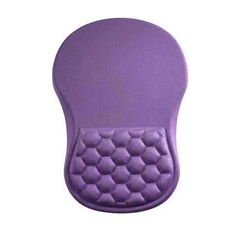 Ergonomic Mouse Pad with Wrist Support, Memory Foam Wrist Rest for Carpal Tunnel & Wrist Pain Relief, Non-Slip Rubber Base, Comfortable Gaming Mousepad for Computer, Laptop, Office & Home - color: Purple