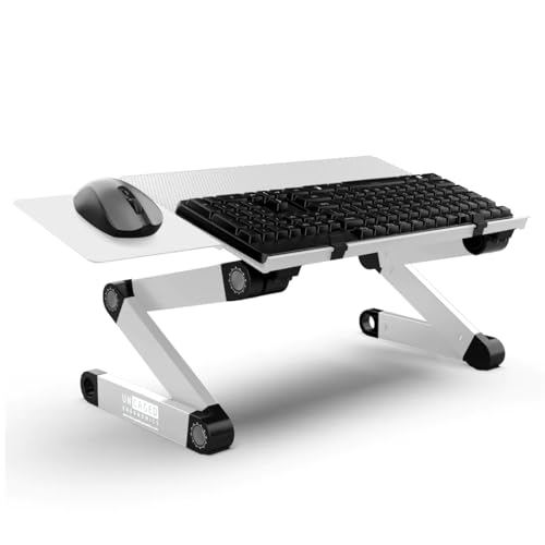 Uncaged Ergonomics Adjustable Keyboard Tray, Silver, Keyboard Tray, Ergonomic, Wrist Support, Portable, Universal, Aluminum - color: Silver