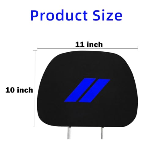 2PCS Car Headrest Covers Soft Black Fabric Car Seat Head Rest Cover Protector Compatible with Dodge Challenger Charger Durango RAM (blu-e) - color: blu-e