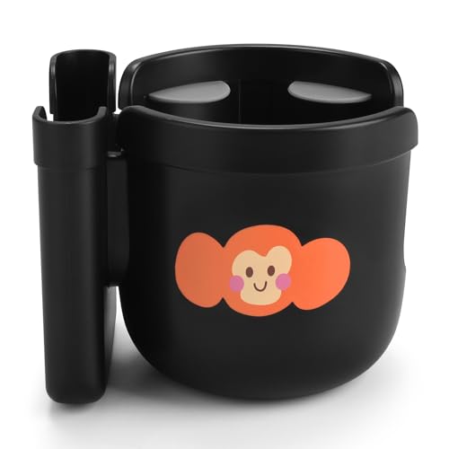 Accmor 2-in-1 Wheelchair Cup Holder, Walker Cup Holder with Phone Holder, Universal Drinks Holder for Stroller, Mobility Scooter, Rollator, Walker, Wheelchair Accessory - color: Black Monkey