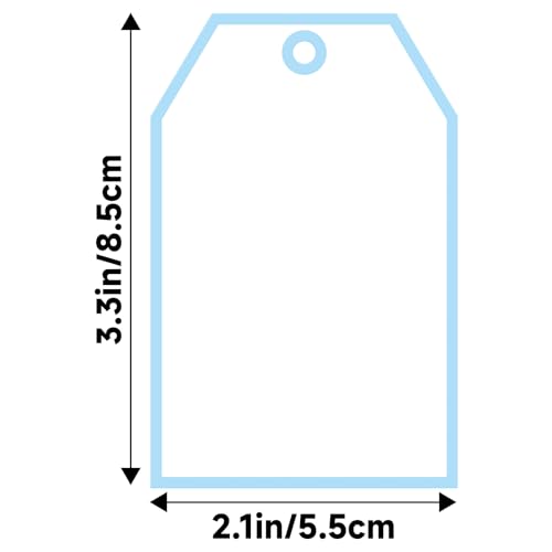 G2PLUS Gift Tags with String 100Pcs: Blue Blank Gift Bag Tag 3.3x2.2 in White Paper Label for Baby Shower, Wedding, Birthday, Holiday Party Favors - style: Blue Single Border