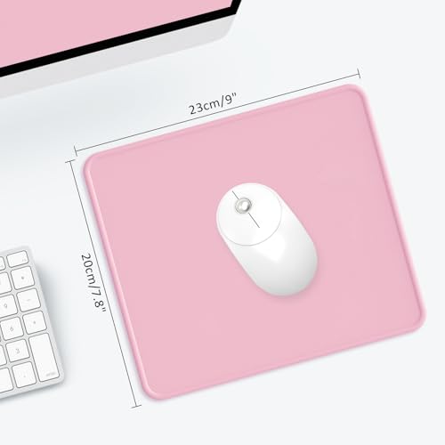 eulps Mouse Pad with Stitched Edge, Multiple Patterns Computer Mouse Pads with Non-Slip Rubber Base, Washable Cloth Mousepad, for Gaming, Laptop, PC (Pink) - color: 04Pink