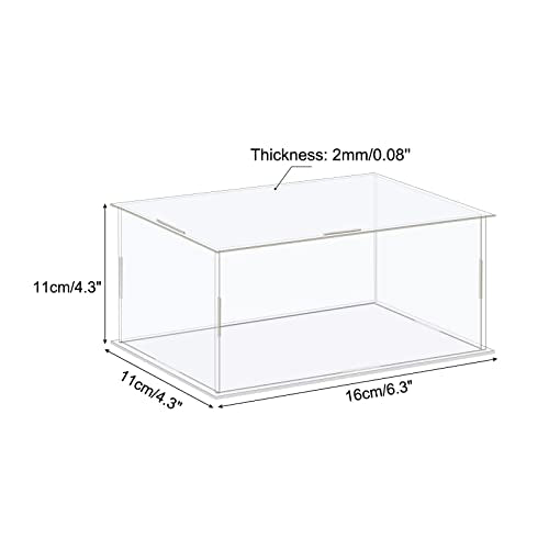 MECCANIXITY Acrylic Display Case Box Clear Dustproof Protection Showcase 6.3x4.3x4.3 Inch for Collectibles Display - size: 6.3x4.3x4.3 Inch