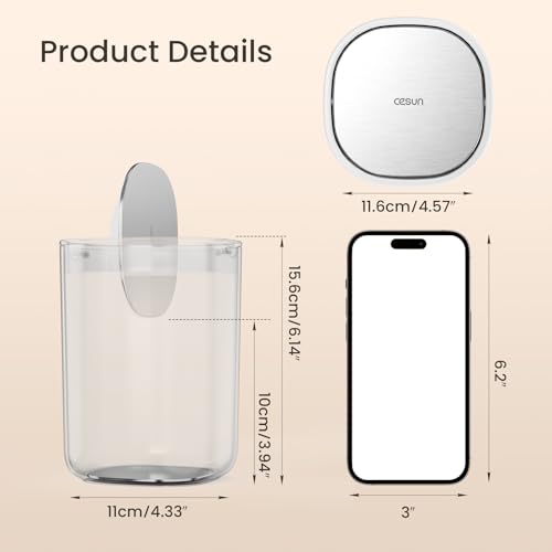 Cesun Mini Desktop Trash Can with Swing Lid, 0.4 Gallon Small Desk Trash Can, Countertop Wastebasket, Modern Tiny Tabletop Bin for Home Office, Makeup Area, or Car Interior (White) - color: White