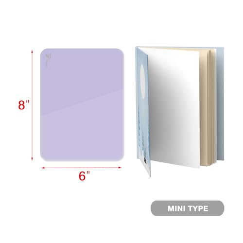 TOWON Small Glass Dry Erase Board, Desk White Board with Standing, Mini Whiteboard Easel Pad Set, Stenography Artifact for Office, Home and School Supplies, 8 x 6 Inches, Purple - color: Purple