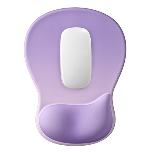 EooCoo Ergonomic Mouse Pad with Gel Wrist Rest Support Middle Concave Design, Relieve Wrist Pain Mousepad, Non-Slip Base for Laptop, Office Desk Accessories, Carpal Tunnel Syndrome - color: Purple