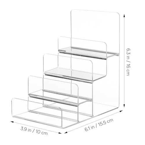 Cabilock 4-Tier Clear Acrylic Display Riser, Sturdy Tiered Organizer for Perfume Makeup Jewelry, Desktop/Retail Counter Display Stand for Home & Vendor - size: 4 Tier Clear