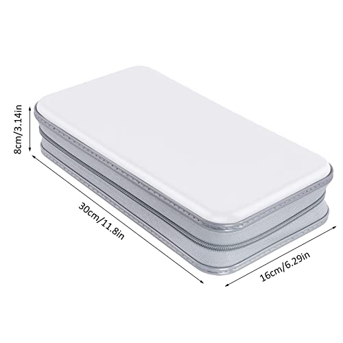 Siveit CD Case Holder, 80 Capacity CD/DVD Case Holders Wallet Hard Plastic CD DVD Disc Cases Storage Binder for Car Home Office Travel (White) - color: White