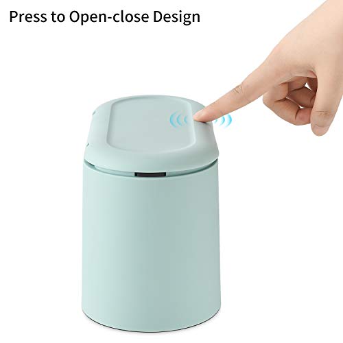 SUBEKYU 0.5 Gal Mini Countertop Trash Can with Lid for Desktop, Small Garbage Can for Office, Tiny Wastebasket, Plastic, Light Green - color: Light Green 0.5 Gal with Lid