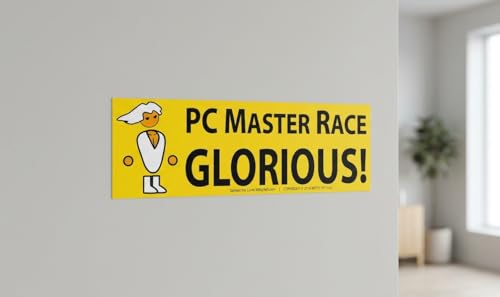 Glorious PC Master Race Bumper Sticker 5 Pack for Your Battlestation, Laptop, Computer Case, Wall & Window. Supports Childs Play Video Gaming Charity. Great Gift for a Proud Gamer, Geek or Nerd.