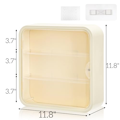 AVLA 2 Pack Display Case for Figures, 3 Tiers Clear Acrylic Doll Storage Box, Wall-Mounted Collectibles Display Stand, Minifigure Showcase with Magnetic Door for Mini Toys, Action Figures, Dust Proof
