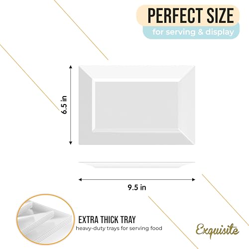 Exquisite Plastic Serving Trays for Party - 40 Pcs 9.5 Inch Clear Serving Platters, Plastic Trays for Food, Clear Tray, Food Tray Disposable Platters for Parties, Catering & Buffet - color: Clear, size: 9.5 Inches
