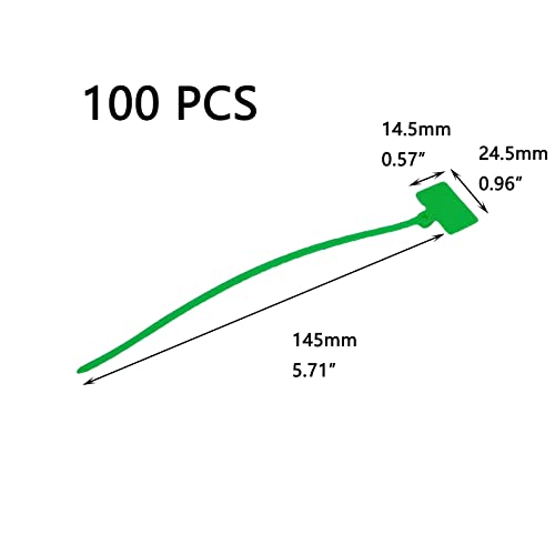 Crapyt 100 PCS Nylon Cable Zip Ties with Lable Tag Green Strong 6 Inch Writable Marker Cord Tags Heavy Duty Plastic Wire Ties Home Indoor/Outdoor Self-Locking Bright Color Reminding - style: 145mm/5.71" Green