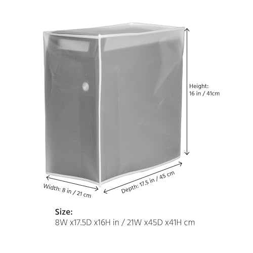 CPU Dust Cover See-Through Lightweight Waterproof Computer Desktop Office Work PC Mid-Tower Full Body Protective Case - Medium Small Size - size: 8Wx17.5Dx16H in