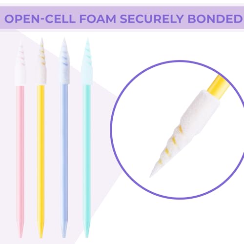 Chinco 200 Pcs Cleaning Swabs 2.56 Inch Sponge Tip Swabs Sticks for Printer Heads, Scanners, Camera Lenses, Chip Hard Disk Industries, Optical Lenses and Optical Equipment Makeup(Multicolor) - color: Multicolor