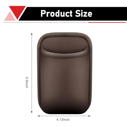 Car Door Hanging Cup Holder, Large Clip-On Car Seat Side Cup Holder, Leather Waterproof Back Seat Storage Organizer Accessories, Universal for Most Cars, SUVs, Trucks (Brown) - color: Brown