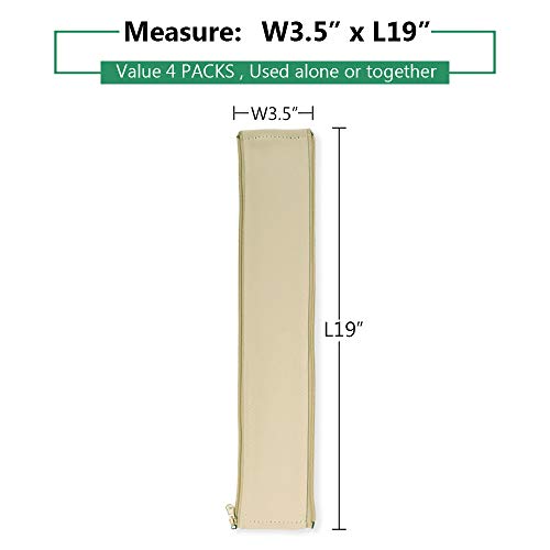 StangH Cable Management Sleeve Organizer - 19 Inch Home and Office Zip-up Cable Sleeve Wire Organizer Flexible Cord Concealer Wrap, Electrical Cord Covers for TV/Computer/Desk, 4 Pieces -Beige - color: Beige, size: 19"L x 3.5"W-4PACKS