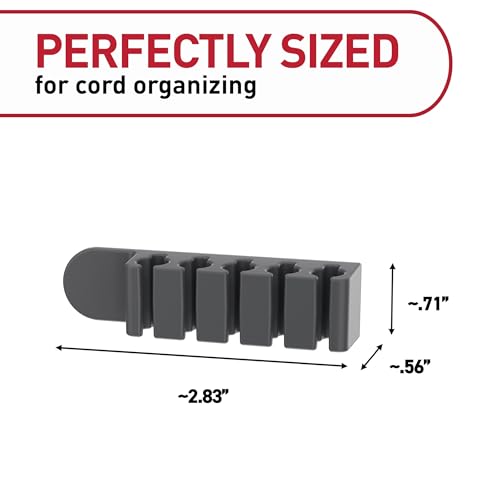 Command 5-Cord Clip Organizer, 4 Clips and 8 Medium Strips, Black, 1 Clip Holds up to 5 Charding Cords, Great for Damage-Free Electronics Organization Under Desk or Wall Mount - color: Black