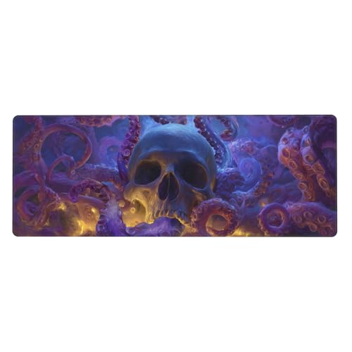 Skull Mouse Pad Extended Large Gaming Mouse Pad XL Stitched Edges for Gamer Home Office 31.5 X 11.8 Inch - color: Skull