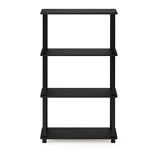 Furinno Turn-S-Tube 4-Tier Storage Shelves Bookshelf, Americano - color: Americano/Black, size: 4-Tier Square Tube